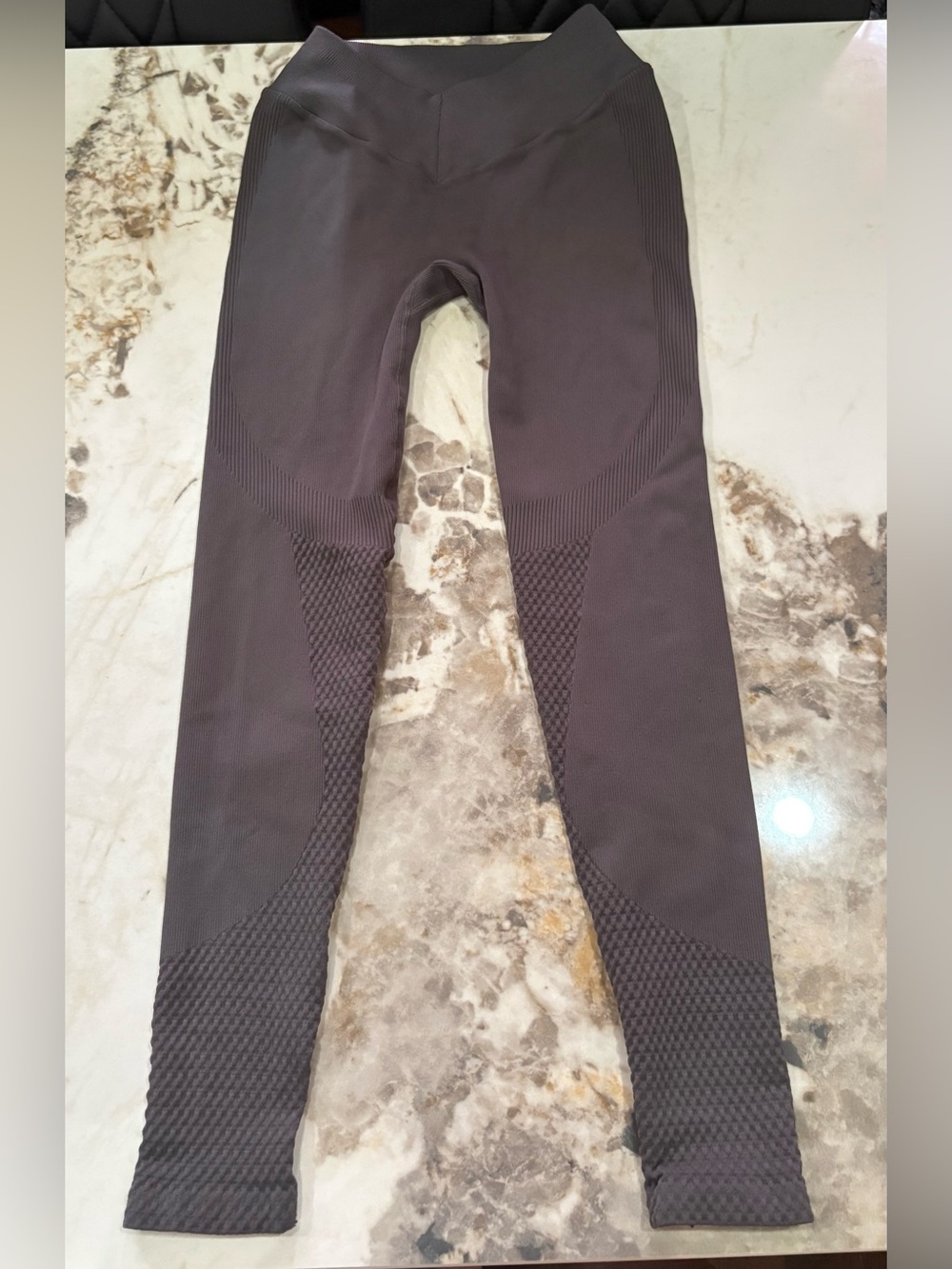 Seamless High-Waist Compression Leggings - Dark Gray